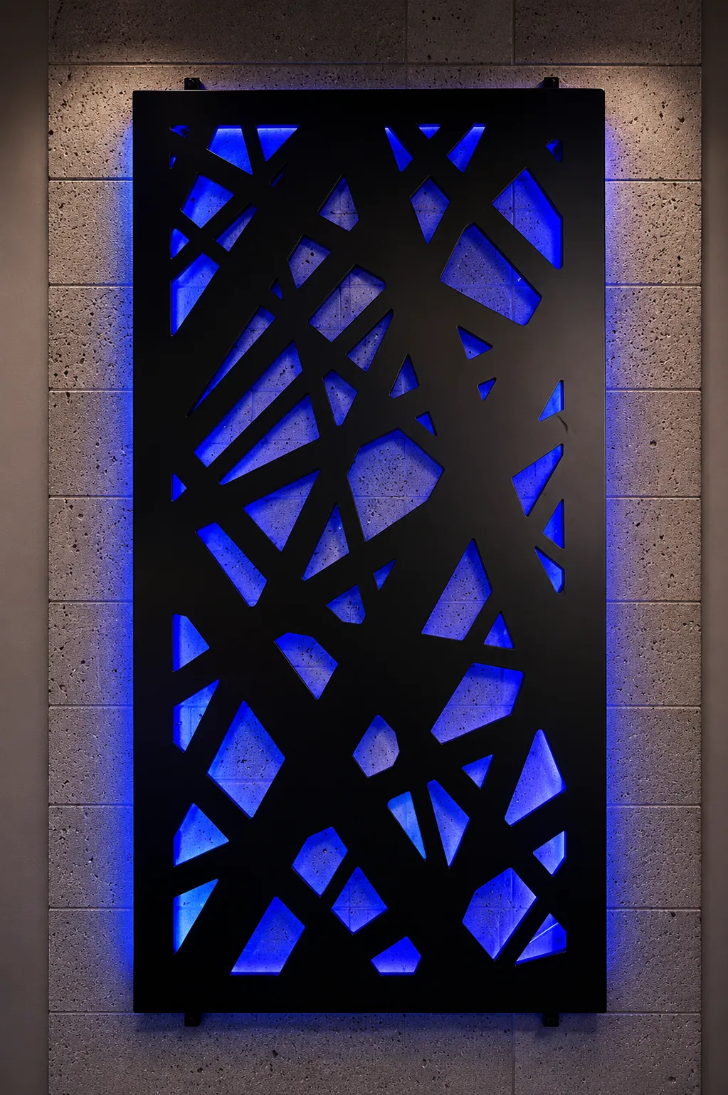Decorative aluminum multifunctional panel with blue backlighting